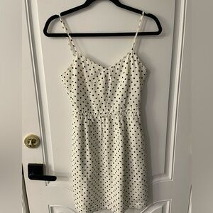 J.Crew Ivory Black Polka Dot Sleeveless Dress | Size 0